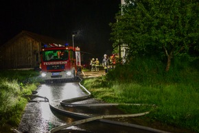 KFV-CW: Großbrand auf landwirtschaftlichem Anwesen in Ebhausen-Wenden. Keine verletzten Personen. Sachschaden rund 250.000 Euro