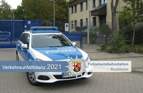 Polizeidirektion Neustadt/Weinstraße: POL-PDNW: Polizeiautobahnstation Ruchheim - Unfalllagebild 2021