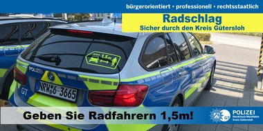 Polizei Gütersloh: POL-GT: Aktion Radschlag - Geben Sie Radfahrern 1,5m