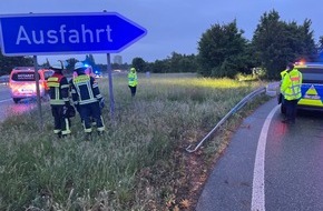 PASt (KvD) - Polizeipräsidium Westhessen: POL-WI: Hyundai überschlägt sich auf der A 671 bei Hochheim - Fahrer leicht verletzt