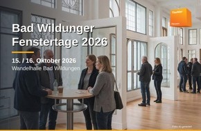 Fachverband Leben Raum Gestaltung Hessen/Rheinland-Pfalz: Bad Wildunger Fenstertage 2026 ziehen in die Wandelhalle