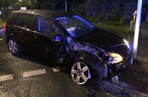 Polizei Mettmann: POL-ME: Trunkenheitsfahrt ohne Führerschein mit Unfall und Flucht - Monheim - 2210010