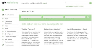 news aktuell startet epic relations: PR-Software und Journalistendatenbank in einem (mit Bild)