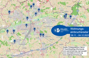 Polizeipräsidium Hamm: POL-HAM: Wohnungseinbruchsradar Hamm für die Woche vom 28. November bis 4. Dezember 2022