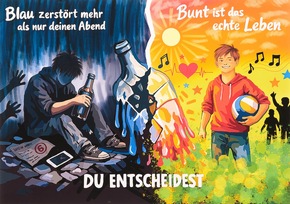 Niedersachsen: Sch&uuml;lerin aus Meppen gewinnt landesweiten Plakatwettbewerb gegen das Rauschtrinken