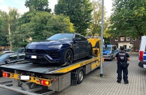 Polizei Essen: POL-E: Essen/Mülheim an der Ruhr: Polizei stellt Lamborghini und Führerschein auf der RÜ sicher - Foto