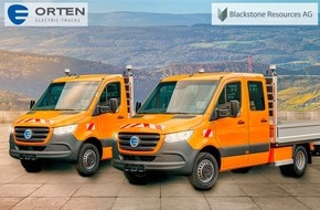 Blackstone Resources AG: Blackstone Resources AG: ORTEN E-Trucks zeigt erstes Nutzfahrzeug, das künftig mit 3D-gedruckten High-Tech-Batterien von Blackstone angetrieben wird
