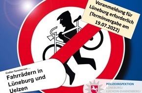 Polizeiinspektion Lüneburg/Lüchow-Dannenberg/Uelzen: POL-LG: ++ ... die nächsten Codier-Termine in Lüneburg und Uelzen: Fahrräder vor Diebstahl schützen ++ Hinweis: Termin in Lüneburg mit Voranmeldung ++