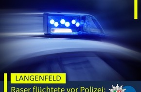 Polizei Mettmann: POL-ME: Hubschrauber war im Einsatz: Polizei fahndete nach fl&uuml;chtigem Raser - 2512068