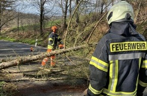 Feuerwehr Sprockhövel: FW-EN: Baum versperrt Fahrbahn & Türöffnung für den Rettungsdienst