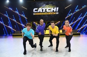 SAT.1: Die Revanche! Luke Mockridge fordert Sophia Thomalla, David Odonkor und Daniel Donskoy zum Fang-Duell in "CATCH! Die Deutsche Meisterschaft im Fangen" - am Freitag in SAT.1