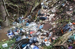 Polizeidirektion Wittlich: POL-PDWIL: Illegale Müllentsorgung im Wald im Bereich eines Parkplatzes an der B421 (Zeller Berg)