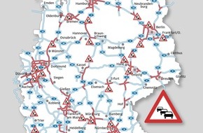 ADAC: Extreme Bedingungen für Autourlauber / Jetzt startet Nordrhein-Westfalen in die Ferien / ADAC Stauprognose für 12. bis 14. Juli
