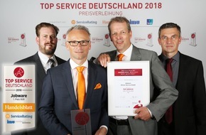 Jobware GmbH: Die Nummer Eins im Service steht fest / Jobware punktet im Wettbewerb TOP SERVICE Deutschland 2018