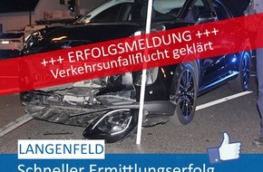 Polizei Mettmann: POL-ME: Unfallflucht geklärt: Schneller Ermittlungserfolg für Langenfelder Verkehrskommissariat - Langenfeld - 2310022