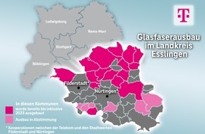Deutsche Telekom AG: Telekom hält Tempo beim Glasfaserausbau im Landkreis Esslingen hoch