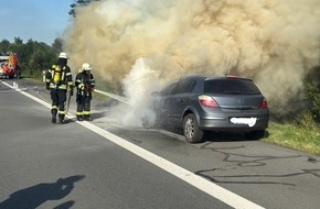 Kreisfeuerwehr Rotenburg (W&uuml;mme): FW-ROW: Pkw brennt auf der BAB 1