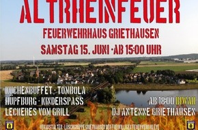 Feuerwehr Kleve: FW-KLE: Zweites "Altrheinfeuer" in Griethausen