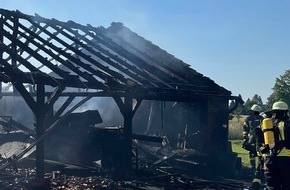 Polizei Minden-Lübbecke: POL-MI: Scheunenbrand beschäftigt Einsatzkräfte