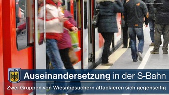 Bundespolizeidirektion München: Bundespolizeidirektion München: Auseinandersetzung in der S-Bahn - Personengruppen attackierten sich gegenseitig