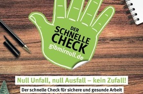 BGHW - Berufsgenossenschaft Handel und Warenlogistik: Checken Sie ihr Büro / Zuviel und falsch sitzen macht krank / Schneller Check hilft Belastungen erkennen