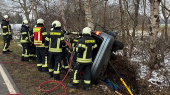 FW-AUR: Aufwendige technische Rettung nach Verkehrsunfall