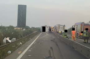 Autobahnpolizeiinspektion: API-TH: Unachtsamkeit f&uuml;hrt zu Verkehrsunfall im Baustellenbereich und stundenlanger Sperrung
