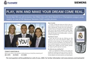 Siemens AG: Einen Tag an der Seite von Ronaldo & Co: Siemens nutzt Sportsponsoring für internationale Marketing-Promotion