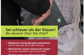 Polizeipräsidium Mainz: POL-PPMZ: Zivilstreifen zur Verhinderung von Taschendiebstahl