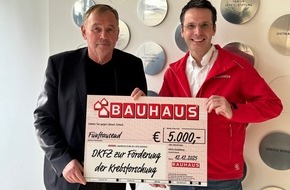 Bauhaus AG: BAUHAUS Heidelberg &uuml;bergibt 5.000 Euro an das DKFZ