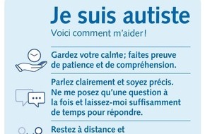 Schweiz. Kriminalprävention / Prévention Suisse de la Criminalité: Pour les personnes atteintes de troubles du spectre autistique, un contrôle dans un train ou à l'aéroport peut déclencher des réactions inattendues / La nouvelle carte ...