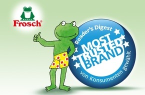 Werner & Mertz GmbH: Vertrauen in die Marke Frosch ist so groß wie nie zuvor / Konsument honoriert glaubwürdige Lösungsansätze zum Schutz der Umwelt