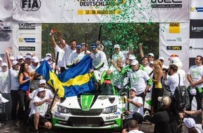 Skoda Auto Deutschland GmbH: ADAC Rallye Deutschland: Pontus Tidemand/Jonas Andersson und SKODA gewinnen WRC 2-Titel (FOTO)