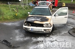Polizeipräsidium Westpfalz: POL-PPWP: Auto fängt an zu brennen