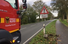 Freiwillige Feuerwehr Alpen: FW Alpen: gemeldete Ölspur