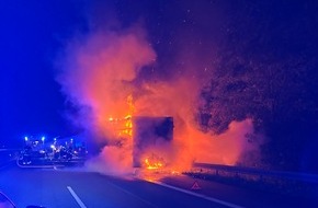 Polizeipräsidium Osthessen: POL-OH: Brand eines Sattelaufliegers auf der A 7