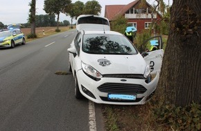 Polizeiinspektion Nienburg / Schaumburg: POL-NI: Pkw kommt von Fahrbahn ab und prallt gegen Zaun und Baum