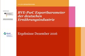 Bundesvereinigung Ernährungsindustrie (BVE): BVE-PwC-Pressemitteilung: Exportklima im Plus - Markterschließung fordert Zeit und immer mehr Kosten