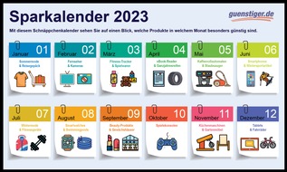 guenstiger.de GmbH: Sparkalender 2023: Das ganze Jahr über Schnäppchen finden