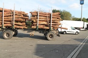 Polizeidirektion Kaiserslautern: POL-PDKL: Gefährlich beladener Holztransporter