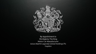 ASTON MARTIN COMMENCES USE OF NEW ROYAL WARRANT BY APPOINTMENT TO HIS MAJESTY THE KING