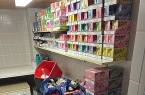 Hauptzollamt Saarbr&uuml;cken: HZA-SB: Versteckte Tabakwaren im Keller entdeckt; Zoll stellt bei Kontrollen rund 52 Kilogramm unversteuerten Wasserpfeifentabak und mehr als 72 Liter Substitute f&uuml;r Tabakwaren sicher
