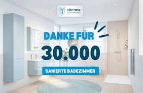 Viterma AG: 30.000 renovierte Badezimmer: Die Badexperten von Viterma erreichen neuen Meilenstein