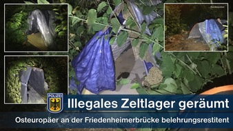 Bundespolizeidirektion München: Bundespolizeidirektion München: Bundespolizei räumt illegales Zeltlager