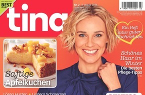 Bauer Media Group, tina: Positiv ins neue Jahr: tina startet 2016 mit einer Ausgabe voller guter Nachrichten