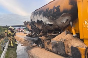 Kreisfeuerwehrverband Segeberg: FW-SE: LKW-Brand auf der A7 - Aufwändiger Feuerwehreinsatz bei Bad Bramstedt
