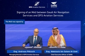 DFS Deutsche Flugsicherung GmbH: SANS und DFS Aviation Services vereinbaren strategische Partnerschaft zur Weiterentwicklung von Flugsicherungsdiensten