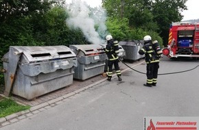 Feuerwehr Plettenberg: FW-PL: Containerbrände und Baum auf Fahrbahn