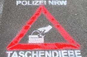 Kreispolizeibehörde Soest: POL-SO: Präventivaktion zur Verhinderung von Taschendiebstählen - Sprühschablone im Einsatz