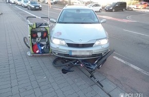 Polizeipräsidium Westpfalz: POL-PPWP: Unfall mit E-Bike und Kinder-Fahrradanhänger